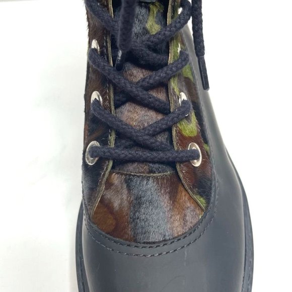 NIB SHUTZ JUNGLE ARMY MAFADA CALF HAIR LEATHER COMBAT BOOTS/BOOTIES SZ: 7.5 / 8 - Picture 7 of 14